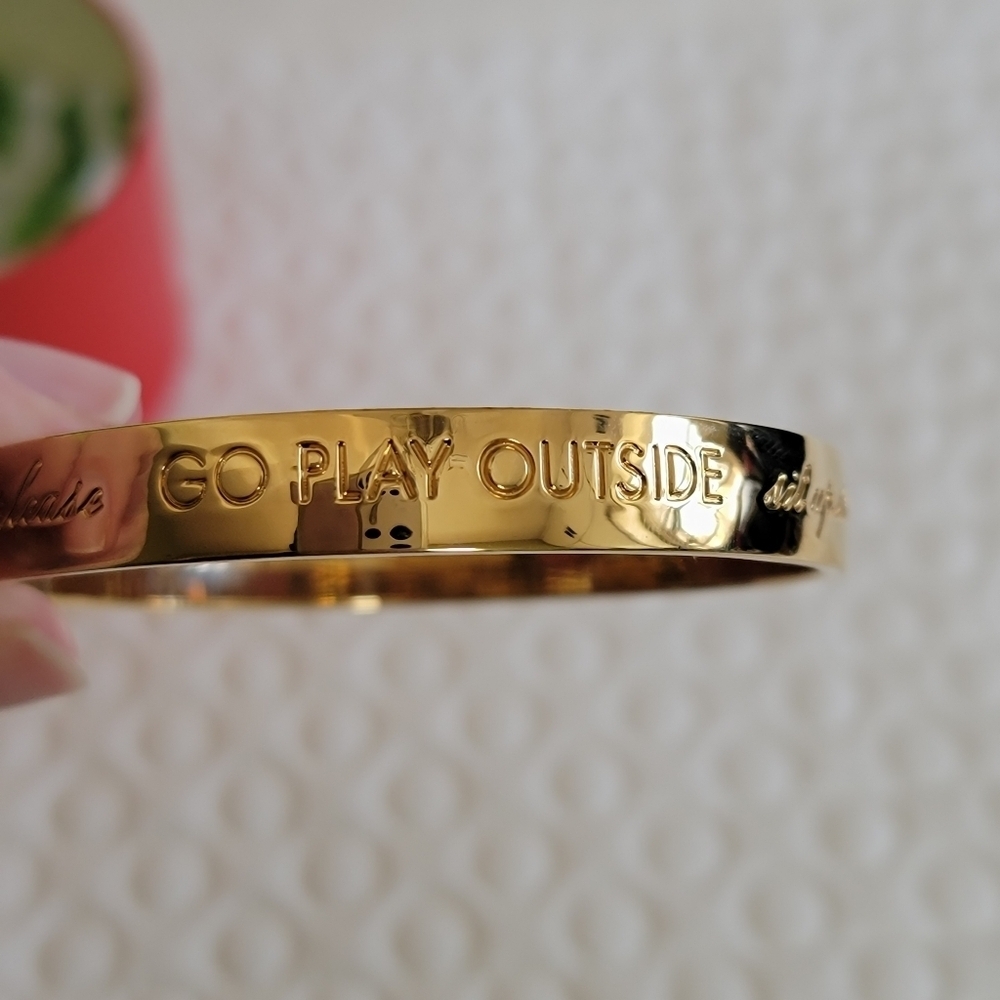 Kate Spade Gold Mom Said So Idiom Bangle Bracelet Classic Timeless Stackable - Picture 7 of 9